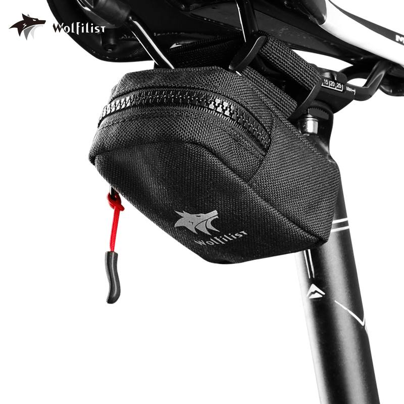 Cycling Journey - WOLFILIST กระเป๋าใส่เบาะจักรยาน - กระเป๋าอานจักรยานขนาดเล็กพร้อมโลโก้สะท้อนแสง ดีไซน์กะทัดรัดสําหรับอุปกรณ์จักรยานสําหรับเดินทางทุกวัน