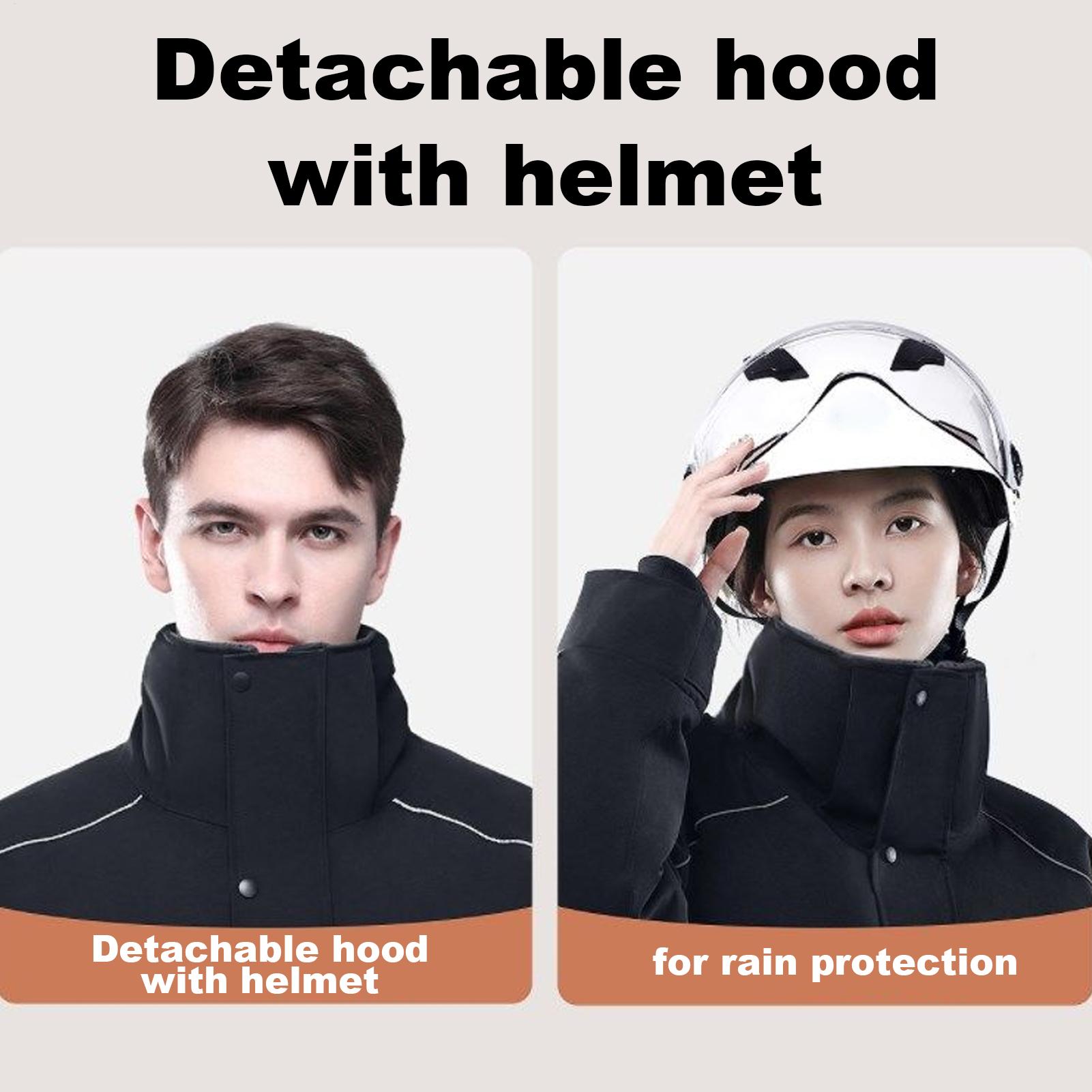 Cycling Commute Clothes - เสื้อแจ็คเก็ตมอเตอร์ไซค์สำหรับฤดูหนาว 4 กระเป๋า เสื้อผ้ากันหนาวพร้อมแถบสะท้อนแสง เสื้อโค้ทสำหรับขับขี่รถสโนว์โมบิลสำหรับผู้หญิงและผู้ชาย ใส่ได้ทุกวันในฤดูหนาว