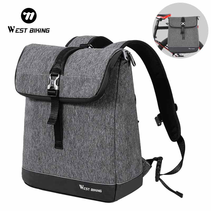 Cycling Commuter Backpack Laptop - WEST BIKING กระเป๋าเป้ปั่นจักรยานแบบพับปิดกันน้ำ กระเป๋าเป้สำหรับเดินทางในเมือง ใส่แล็ปท็อป กระเป๋าเป้สำหรับเดินทางทั่วไปกลางแจ้ง