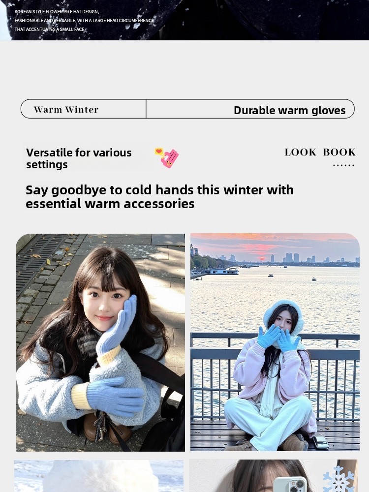 ถุงมือถักนิตติ้งสไตล์เกาหลีสำห - Winter Cycling Commute บทวิจารณ์และราคา