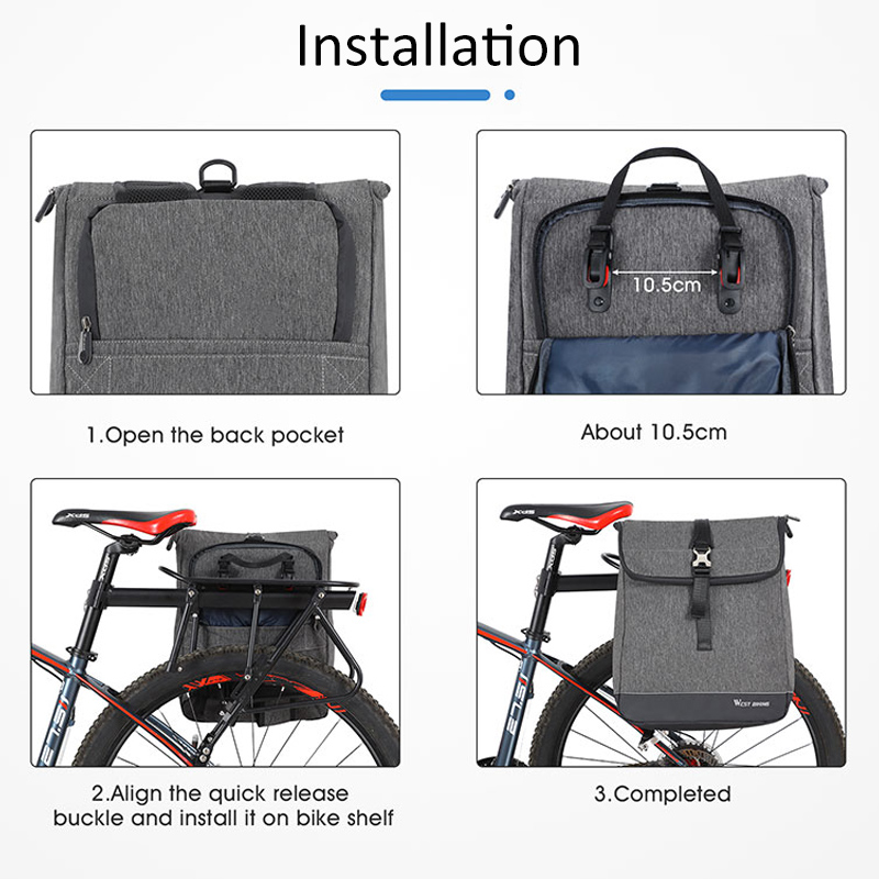 กระเป๋าเป้ปั่นจักรยาน WEST BIK - Cycling Commuter Backpack Laptop บทวิจารณ์และราคา